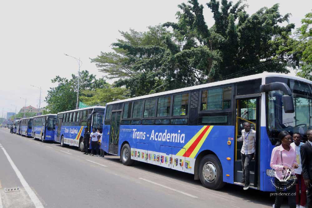 Mise en service des bus Trans-Academia par le Président de la République, Félix Tshisekedi