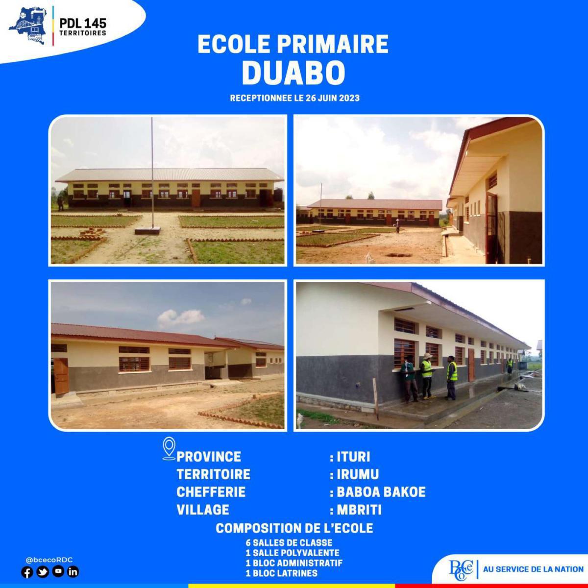 École primaire DUABO à Ituri