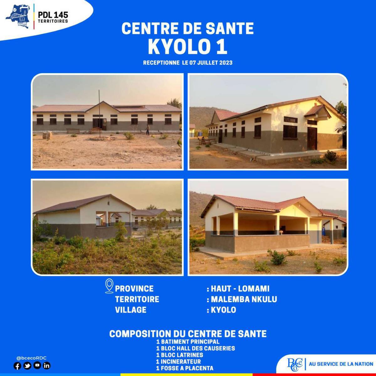 Centre de santé KYOLO 1 à Haut-Lomami