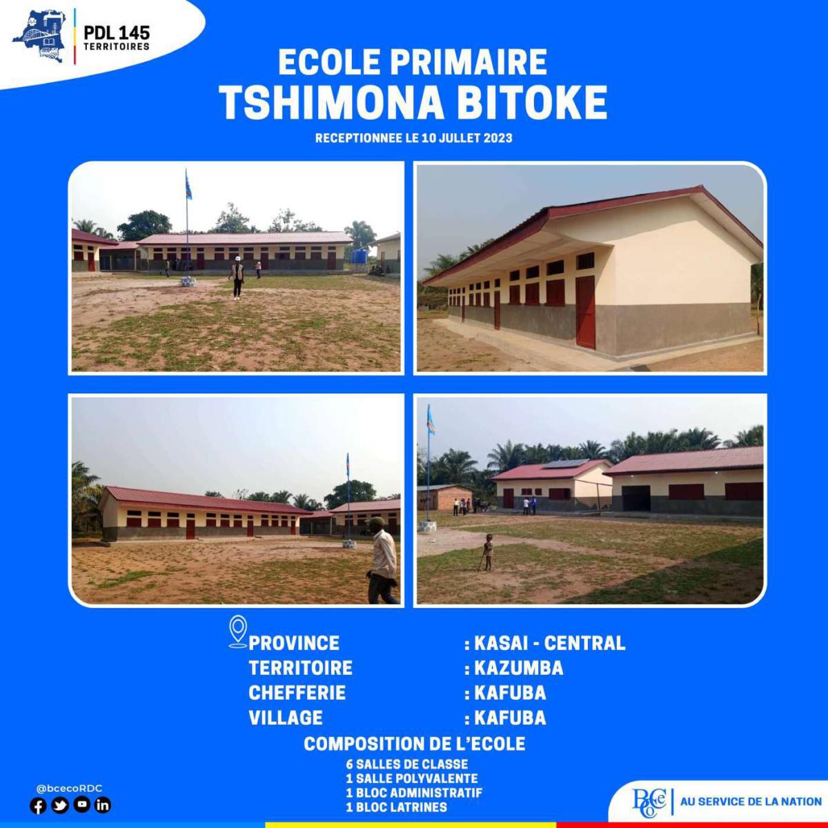 École primaire TSHIMONA BITOKE au Kasaï-Central