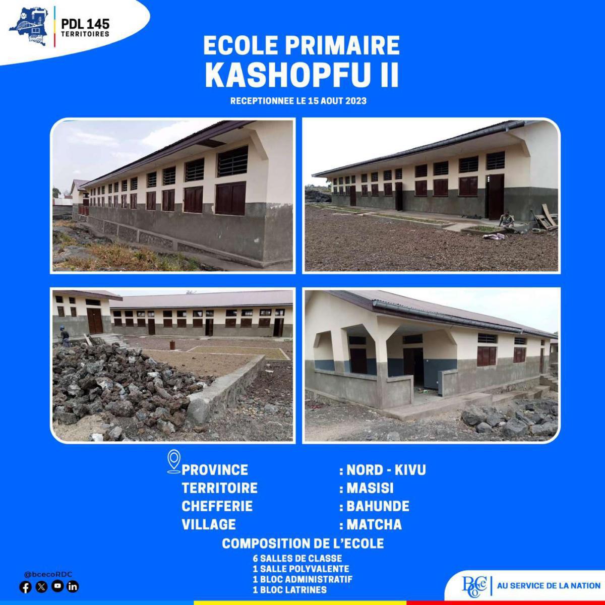 École primaire KASHOPFU 2 au Nord-Kivu