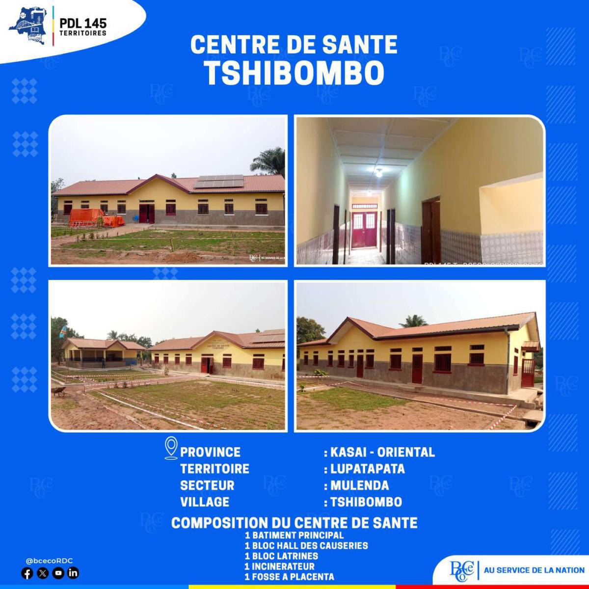 Centre de santé TSHIBOMBO - Territoire de Lupatapata