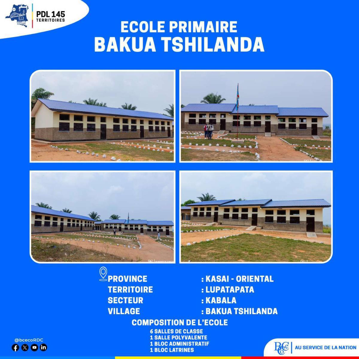 École primaire BAKUA TSHILANDA - Territoire de Lupatapata