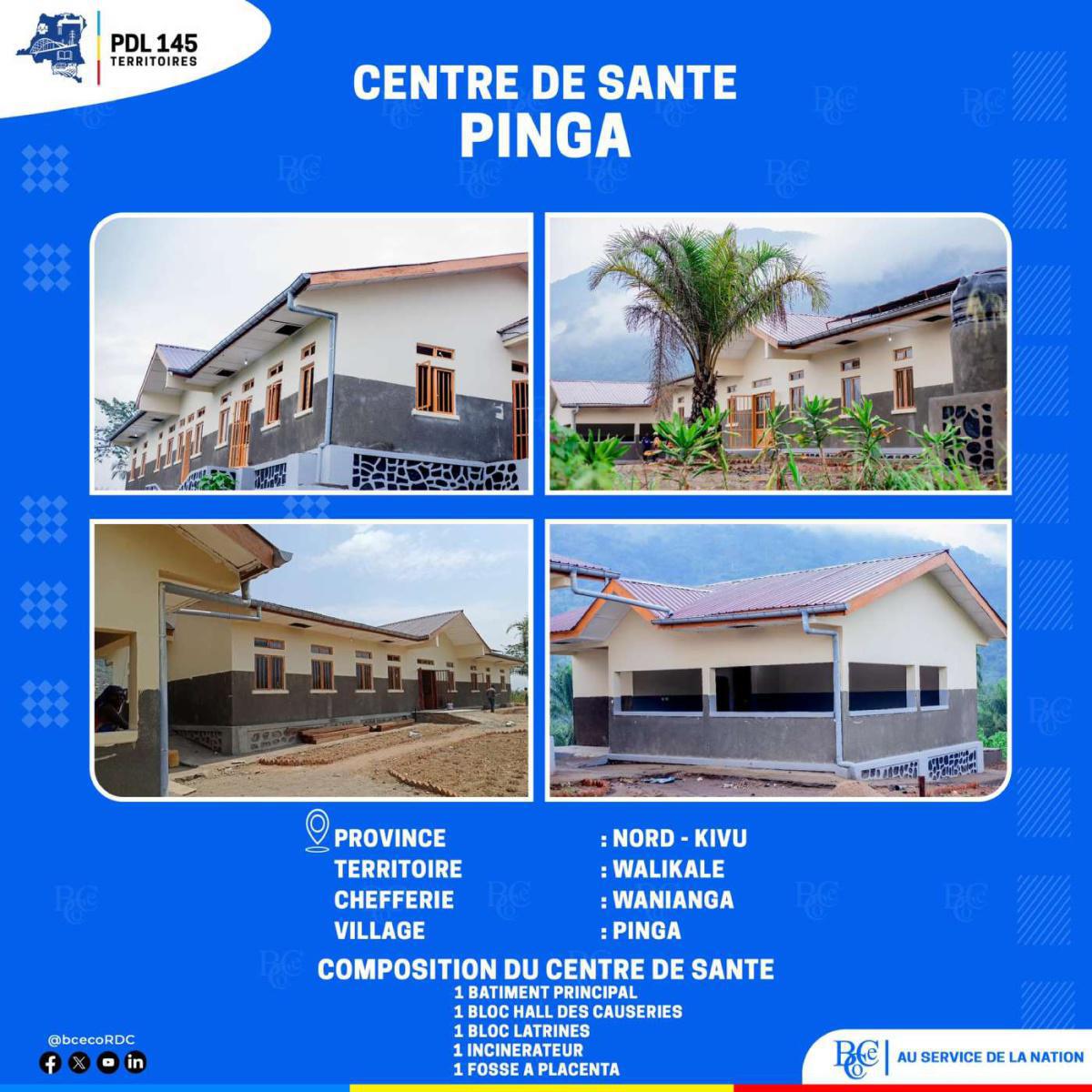 Centre de santé PINGA - Territoire de Walikale