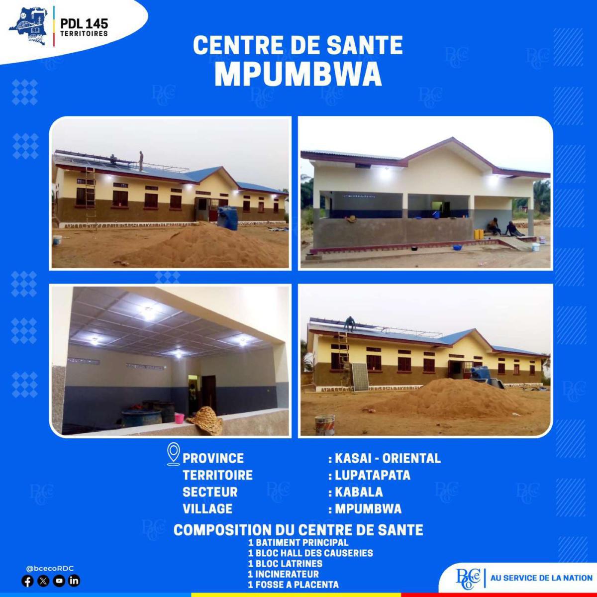 Centre de santé MPUMBWA - Territoire de Lupatapata