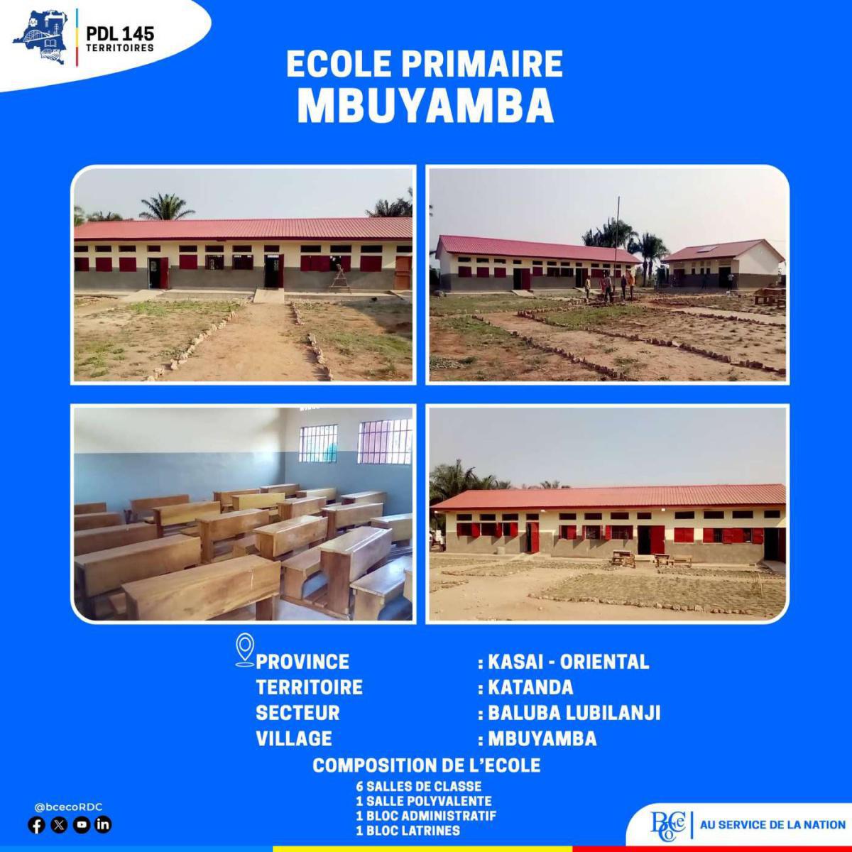 École primaire MBUYAMBA - Territoire de Katanda