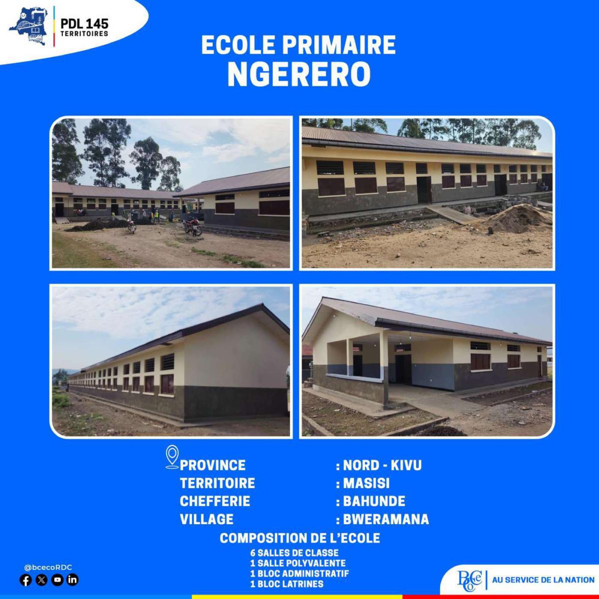 École primaire NGERERO - Territoire de Masisi