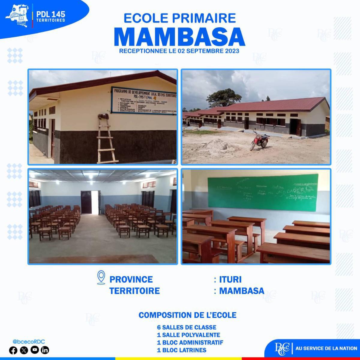 École primaire MAMBASA - Territoire de Mambasa