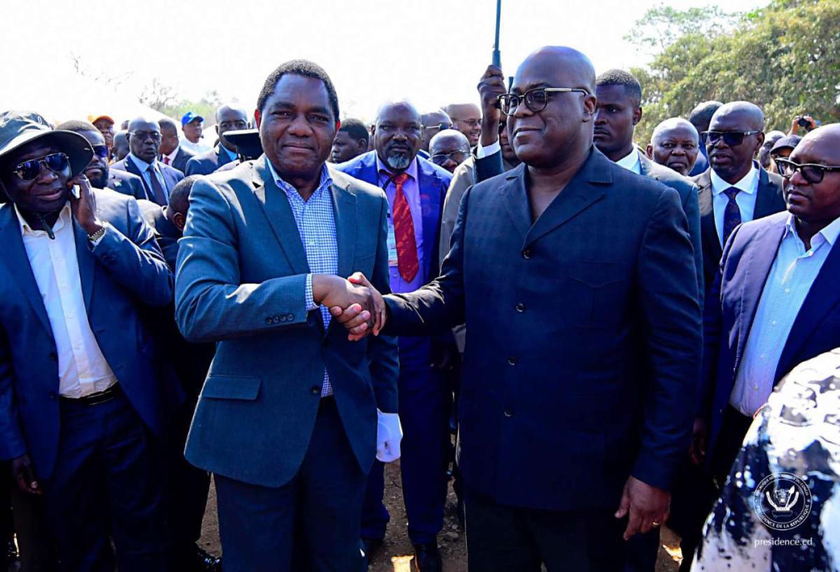 Le Président Félix Tshisekedi et son homologue zambien Hakainde Hichilema ont lancé les travaux de construction du pont Luapula