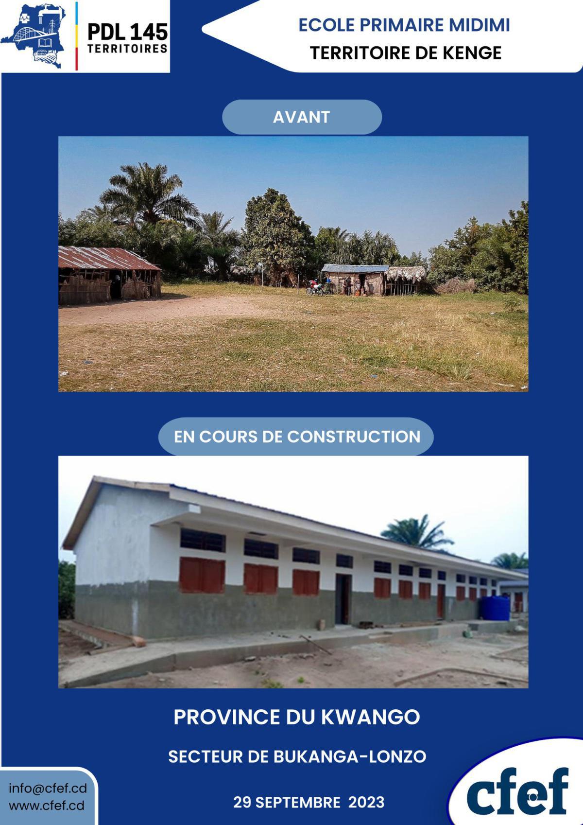 École Primaire MIDIMI - Territoire de Kenge (Bukanga-Lonzo)