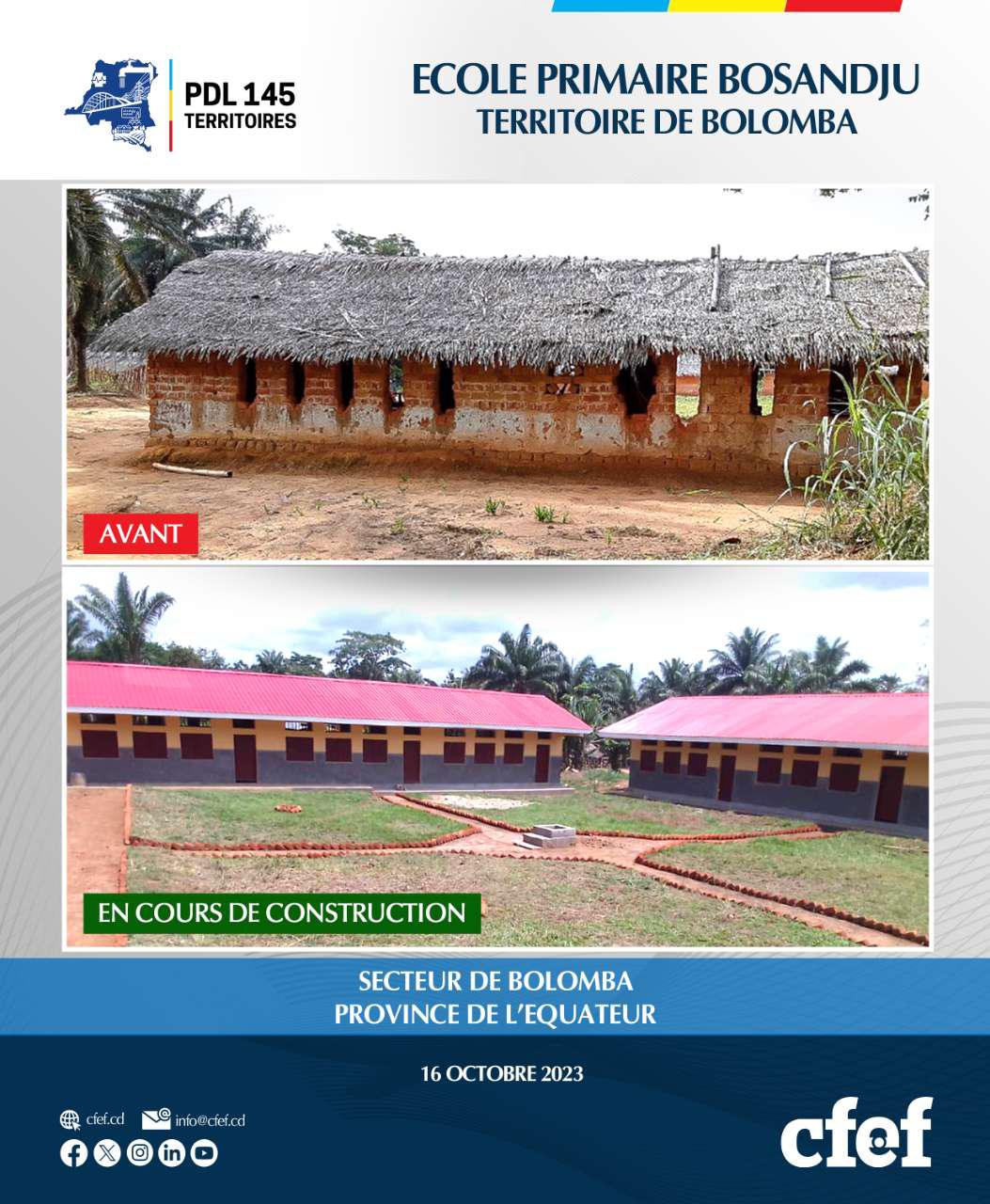 École Primaire BOSANDJU - Secteur de Bolomba à l'Équateur