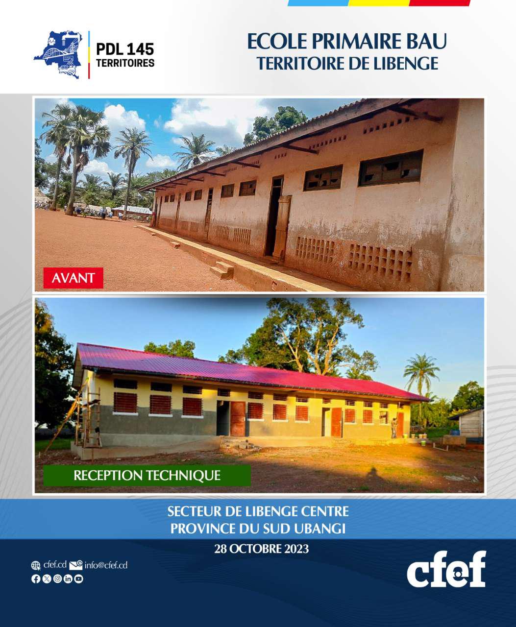 École Primaire BAU - Territoire de Libenge dans le Sud-Ubangi 