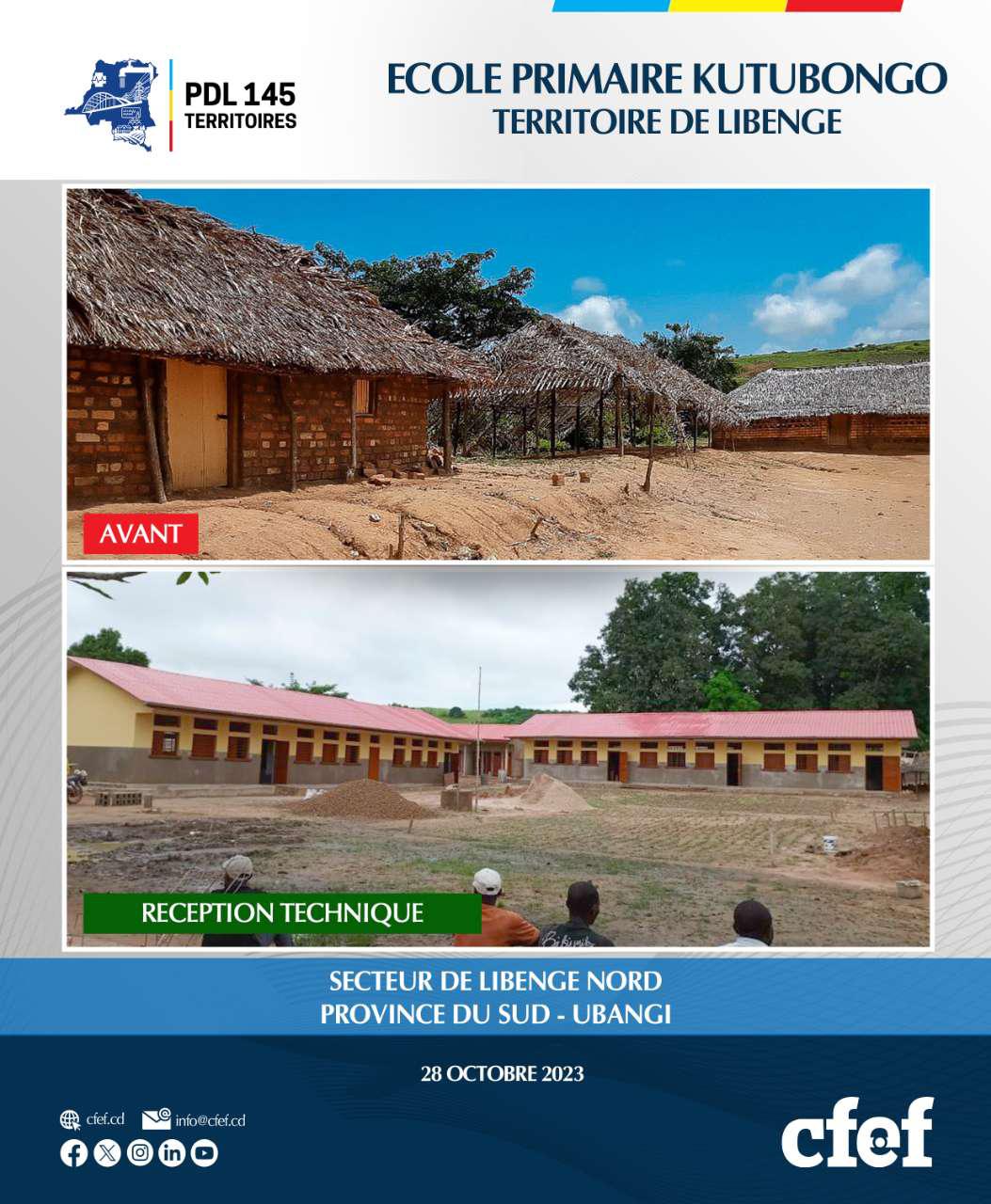 École Primaire KUTUBONGO - Territoire de Libenge dans le Sud-Ubangi